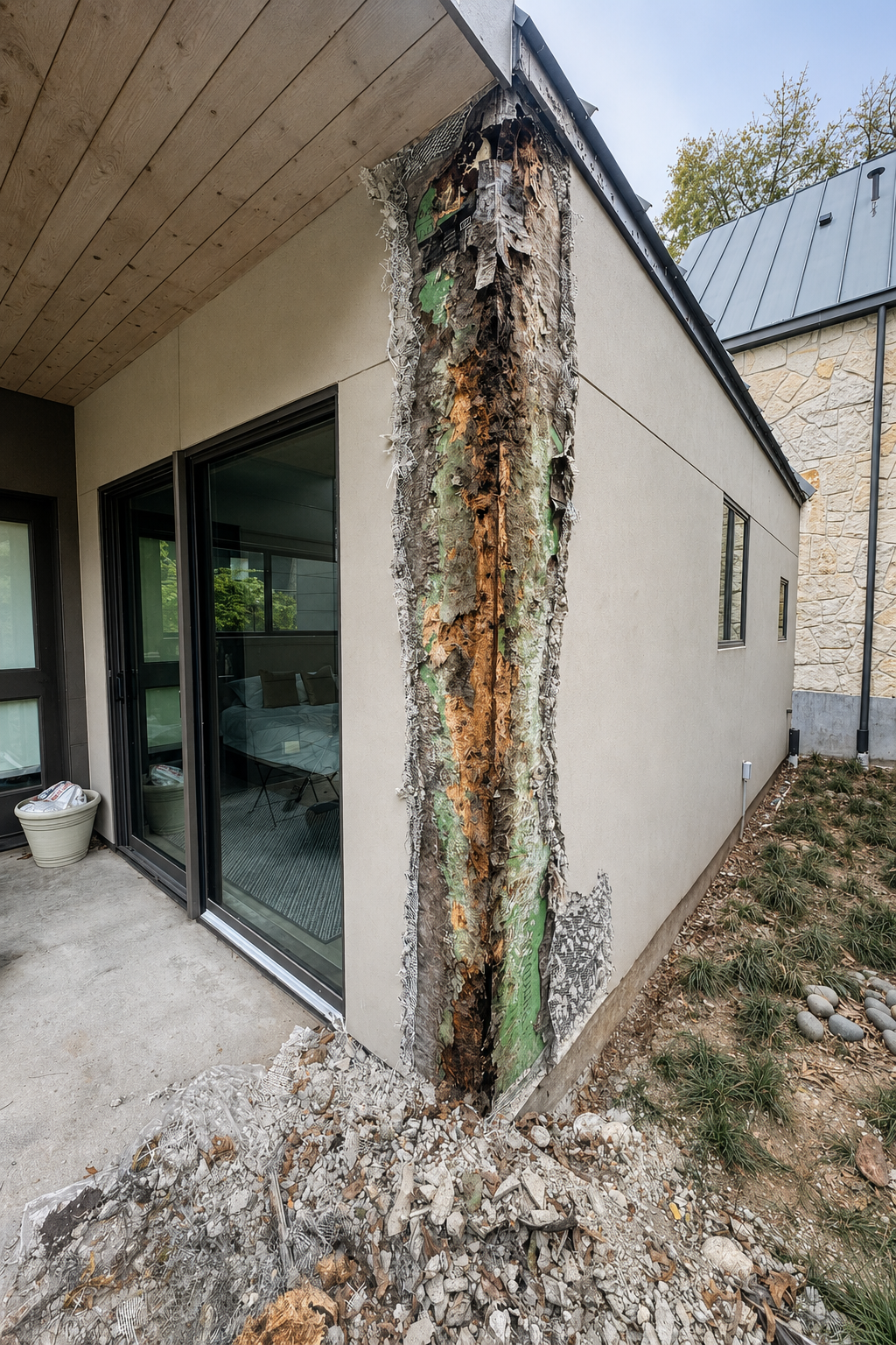 Before stucco repair